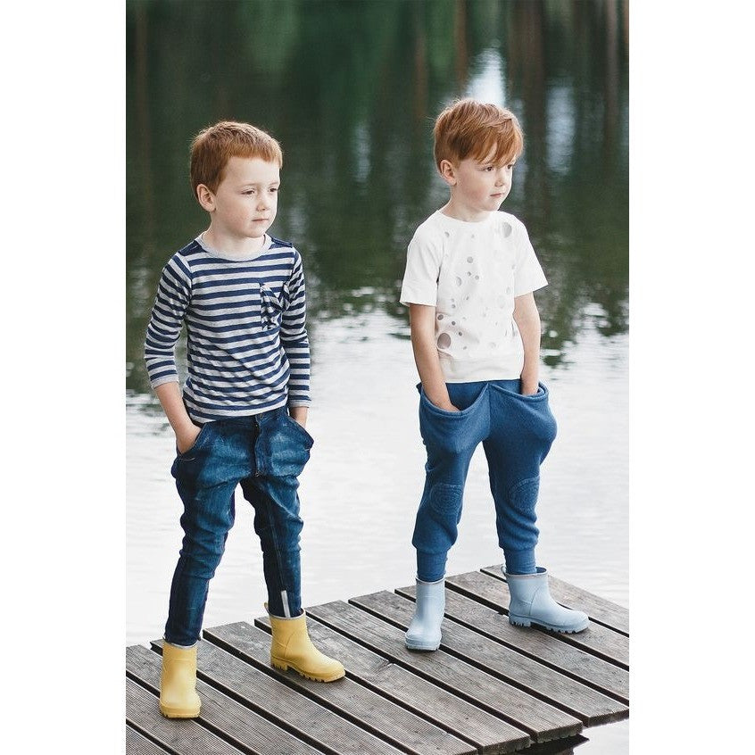Nikolia - Boys and Girls Gold Drop Top, White