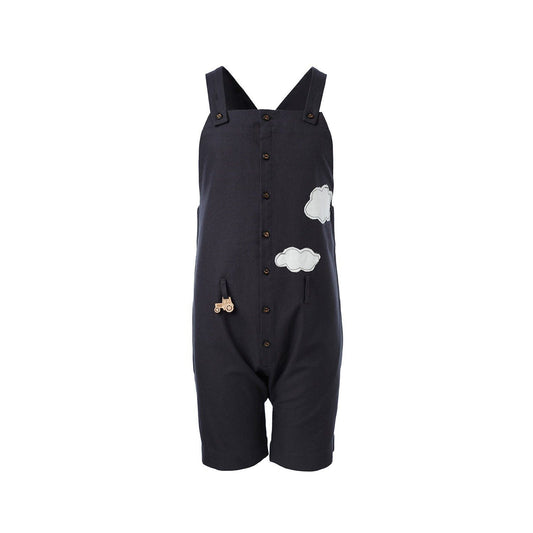 INFANTIUM VICTORIA - COTTON FARMER DUNGAREE BOILER SUITE IN BLACK