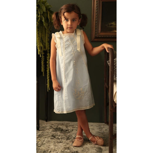 Blu Pony Vintage - Girls Special Occasion Dress, Vintage Blue