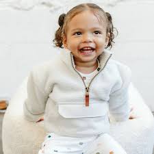 Goumi - Kids Sherpa Zip Pullover - Alabaster