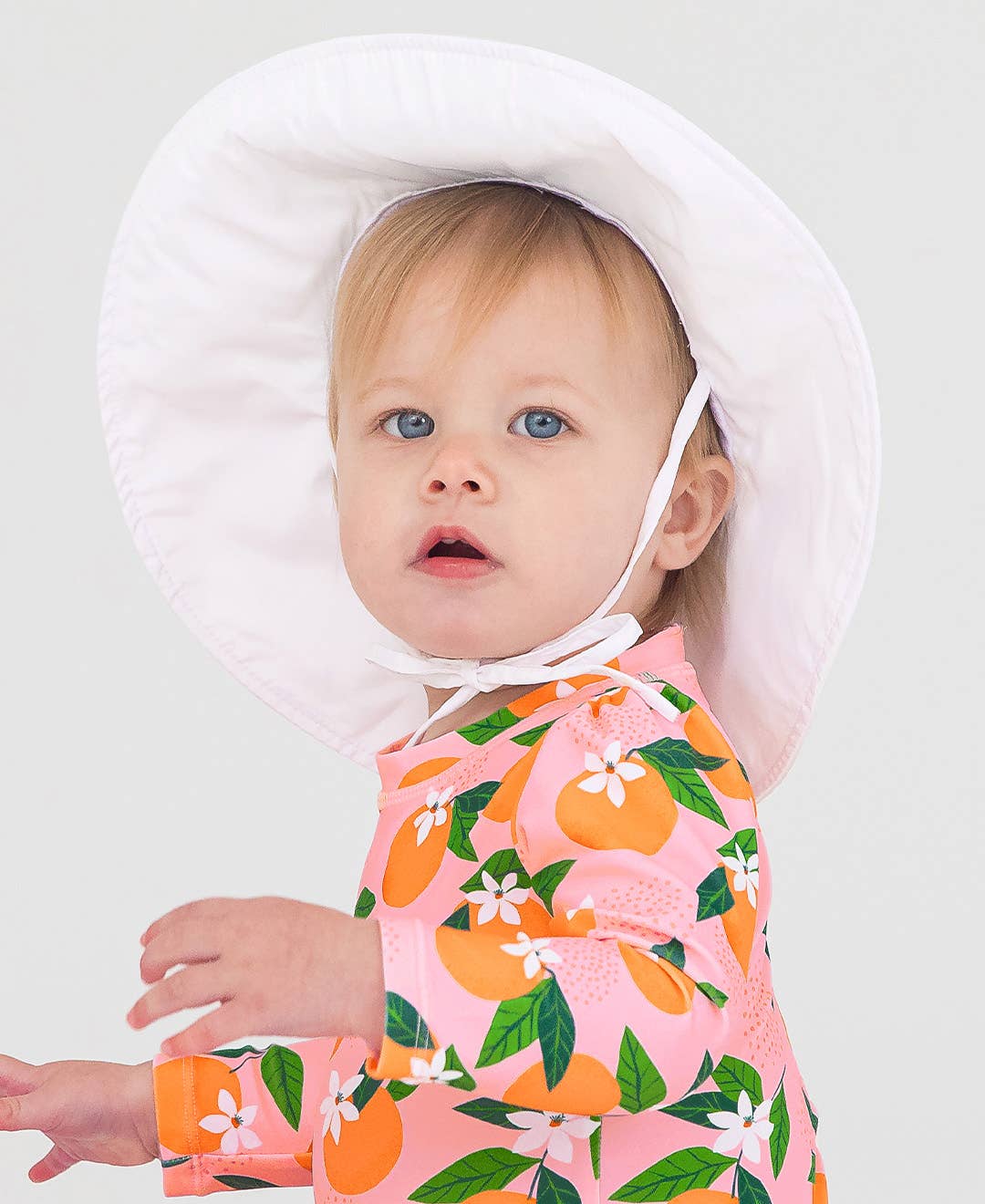 RuffleButts + RuggedButts - Kids White Sun Protective Hat