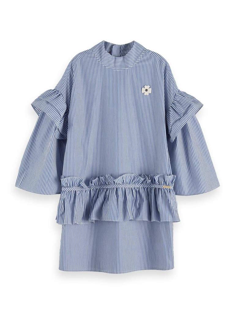 SCOTCH&SODA - High Neck Ruffled Tunic Dress