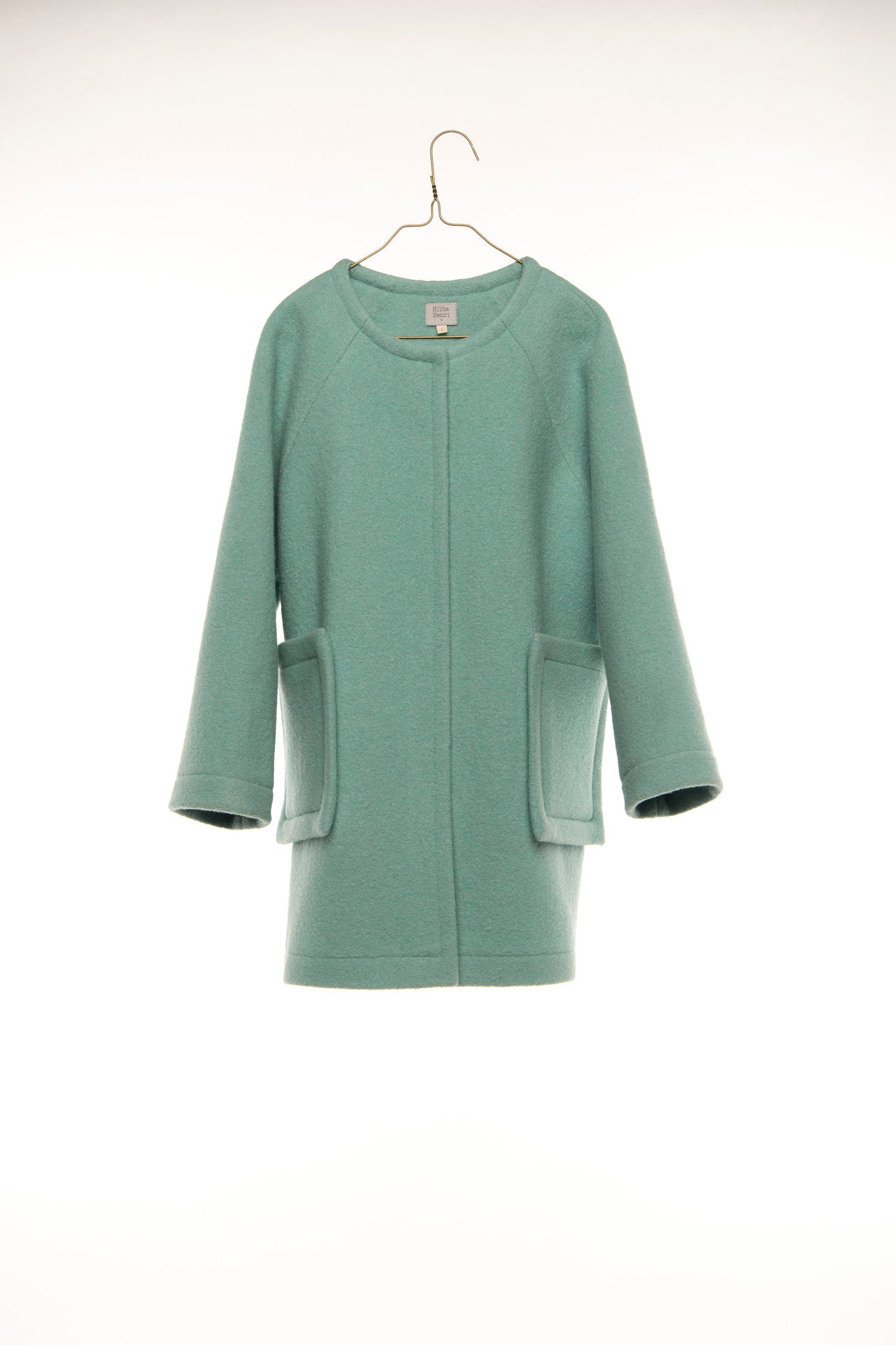 HILDA.HENRI -  'ONE MORE TIME WITH FEELING' Coat Marlton in Mint with Oversized Pockets