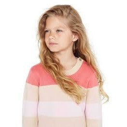 Atelier Child - Girls/Boys Cashmere Merino Pink Stripe Sweater
