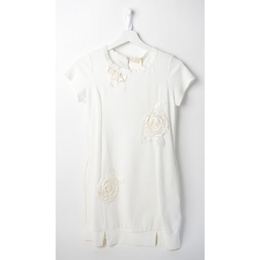 Monnalisa - Girls Roses Appliqué Dress - Monnalisa - Dresses - www.kidinvogue.com