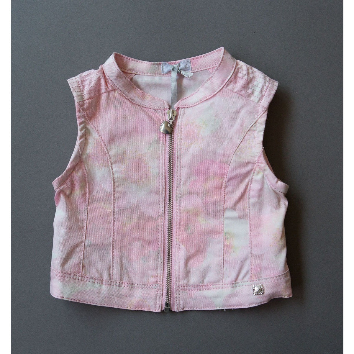 Fun&Fun - Baby Girl Pink Flowers Vest with Zipper