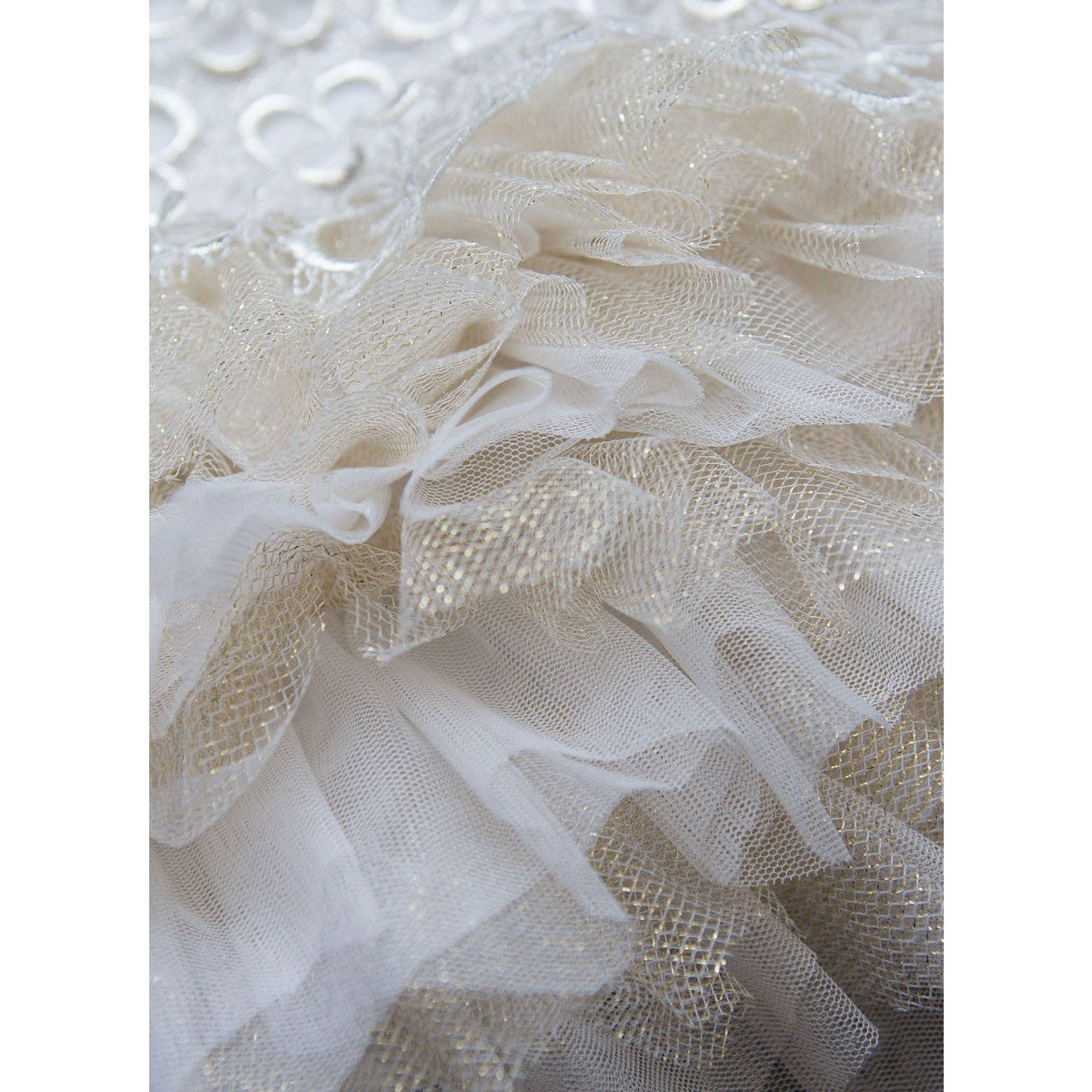 Microbe by Miss Grant Couture - Baby Girls Gold Embroidered Tulle Dress