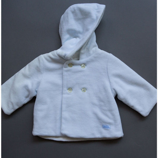 Silvian Heach Bebe - Baby Boys Velour Hooded Coat, Blue - 3M