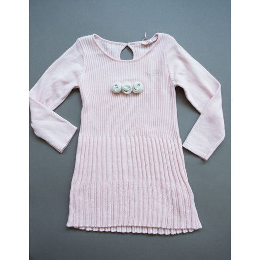 Silvian Heach - Baby Girls Knit Roses Dress, Pink