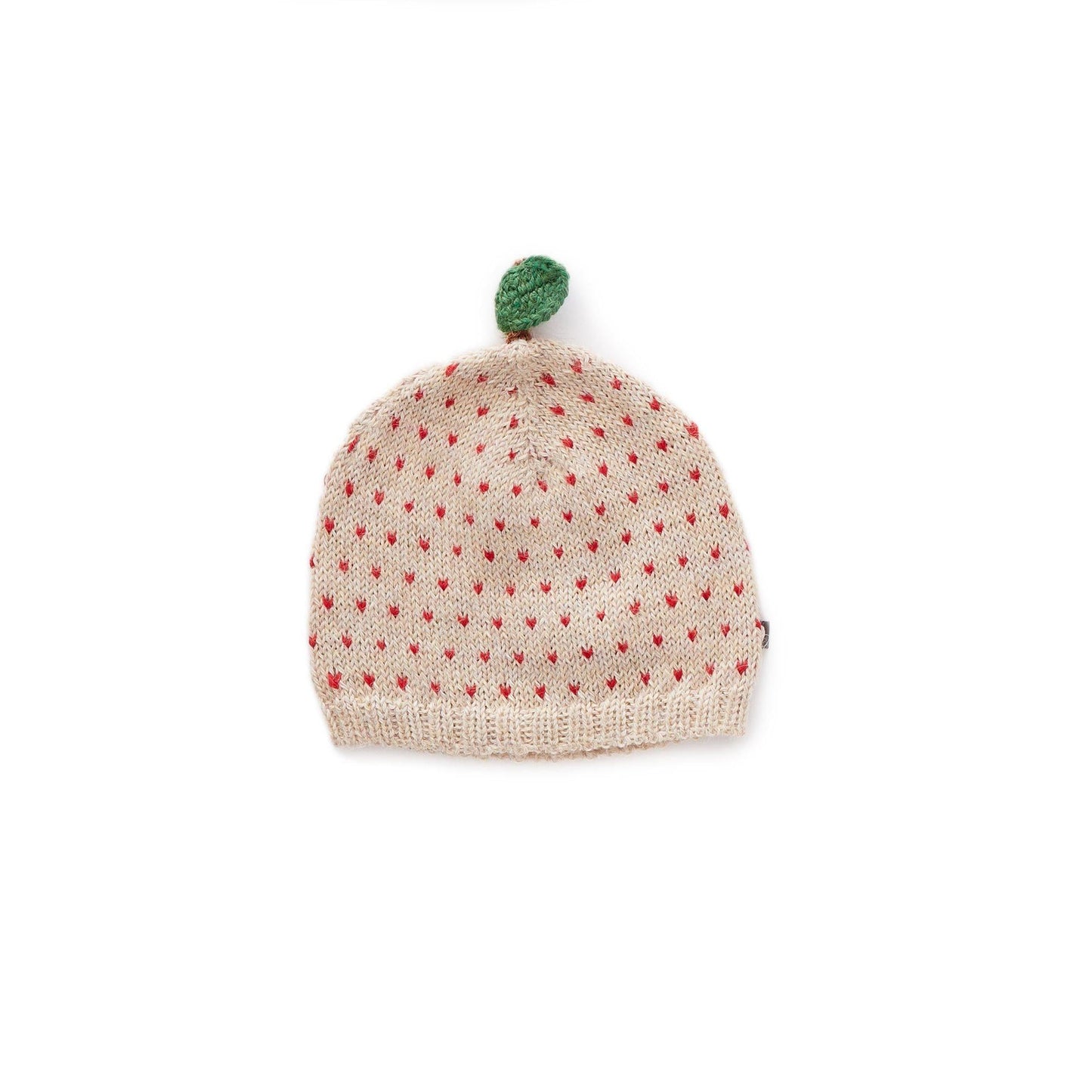 OEUF - Baby Apple Hat, Beige With Red Dots