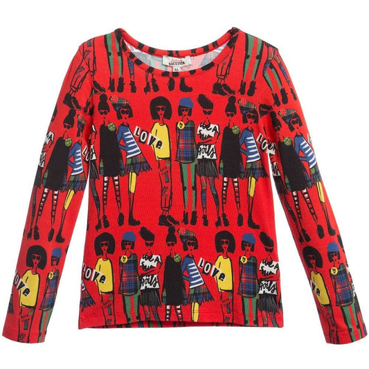 Junior Gaultier - Girls Long Sleeve Pang T-Shirt, Red