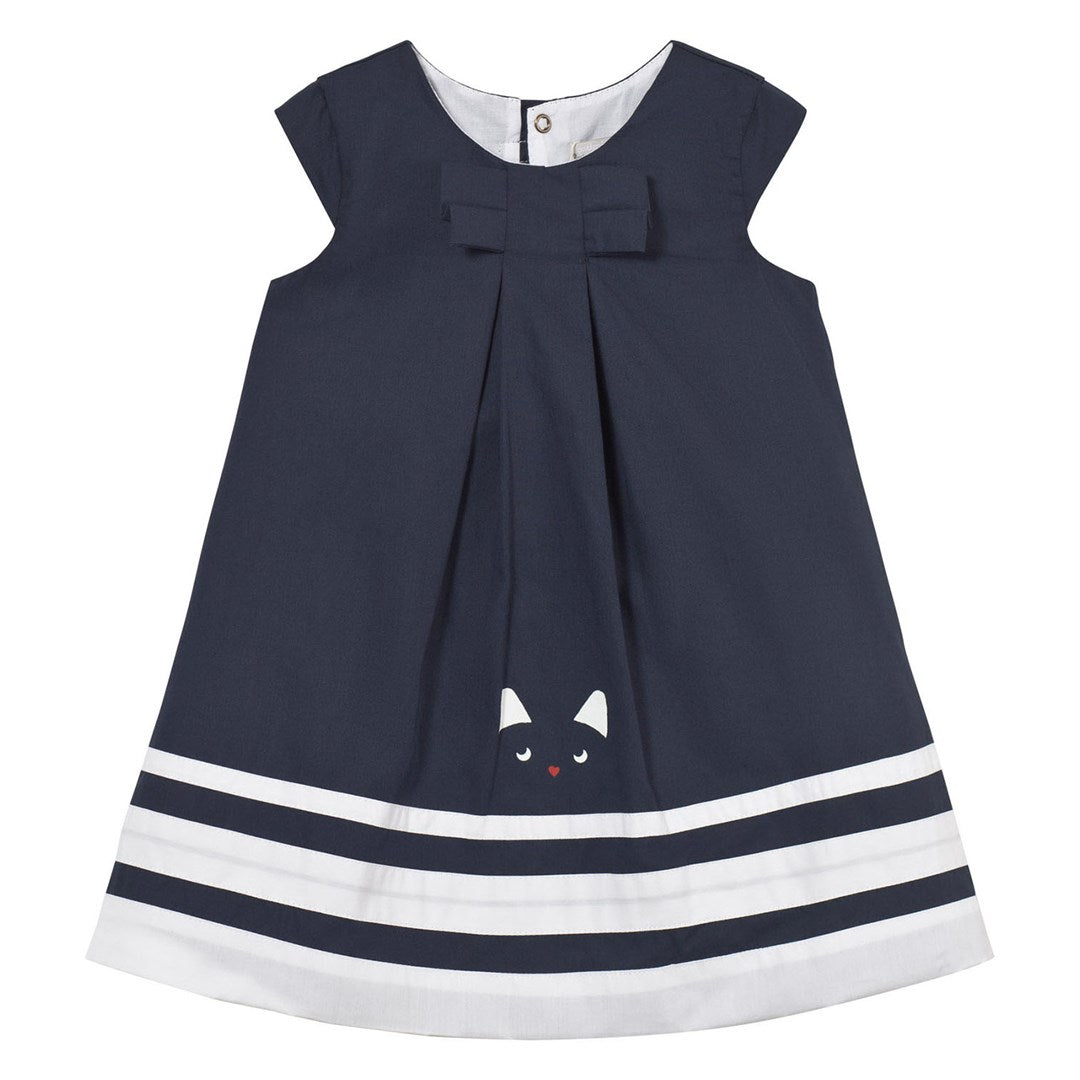 Catimini - Baby Girl Cat Graphic City Dress, Navy