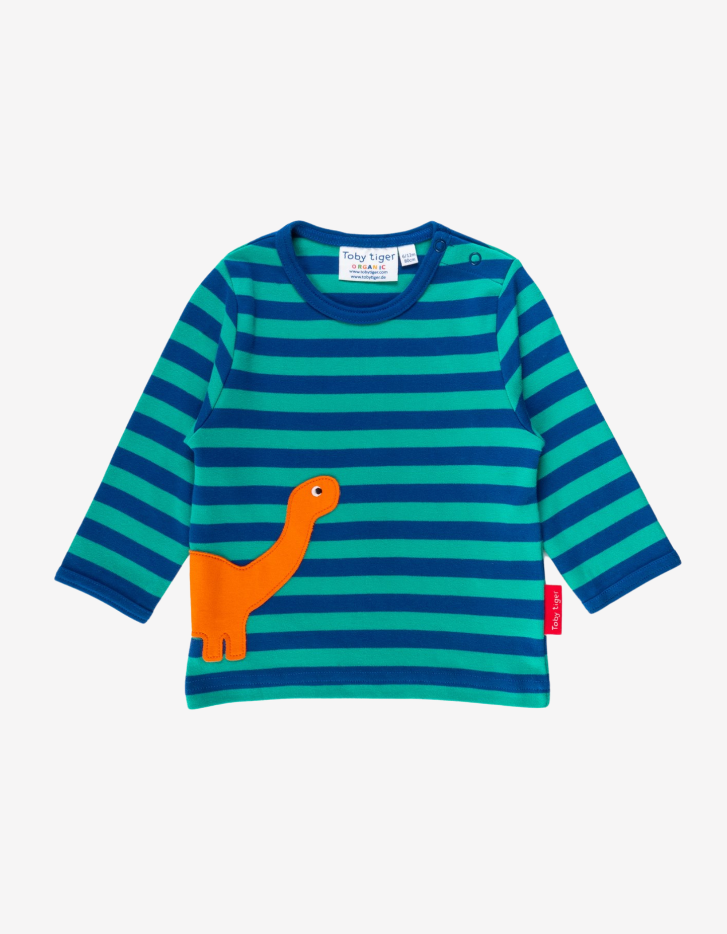 Toby Tiger - Organic Diplodocus Applique Long sleeve Shirt