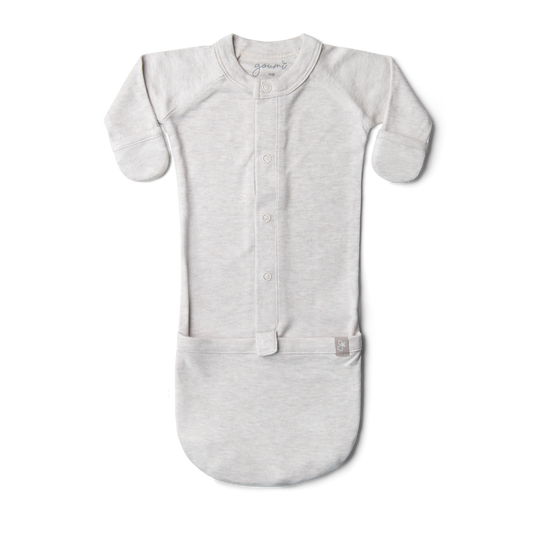 Goumi- Viscose Bamboo + Organic Cotton Convertible Gown- Storm Gray - Preemie