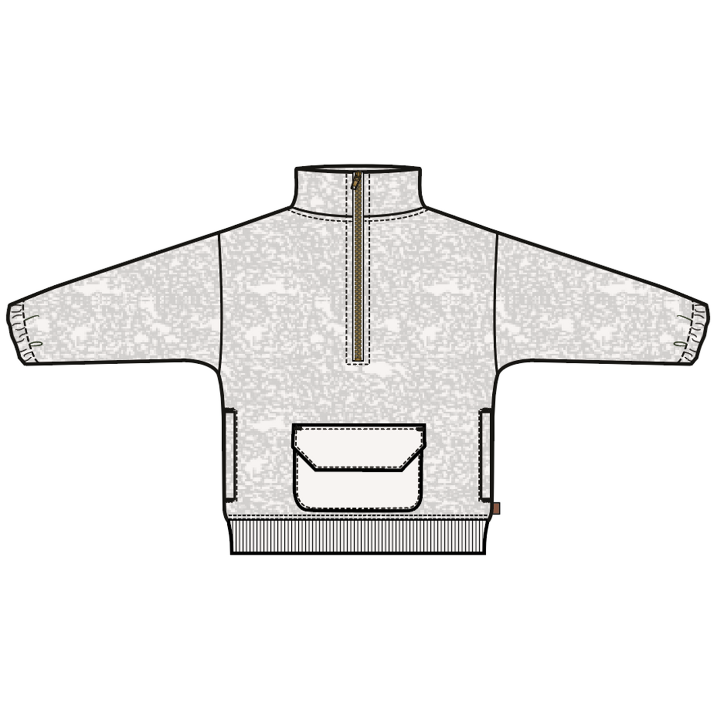 Goumi - Kids Sherpa Zip Pullover - Alabaster