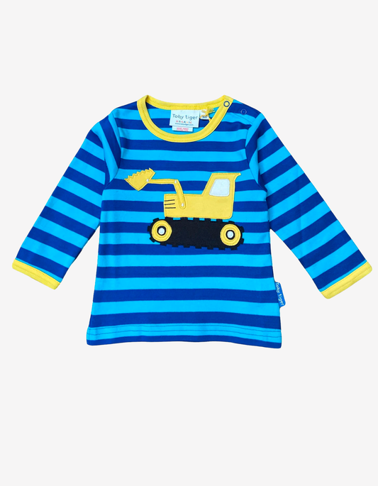 Toby Tiger - Organic Digger Applique Long Sleeve Shirt
