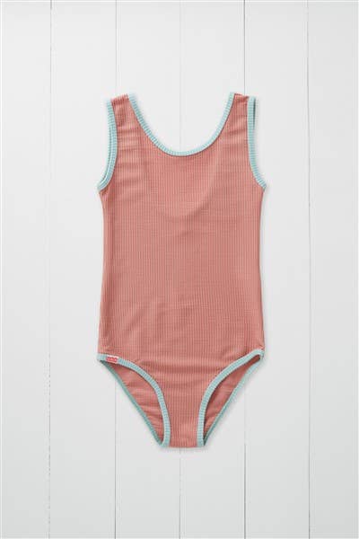 Grass & Air - Ribbed Kids Swimsuit - Rose